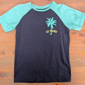 Tag Kids Tee - Black and Green with Palm Graphic